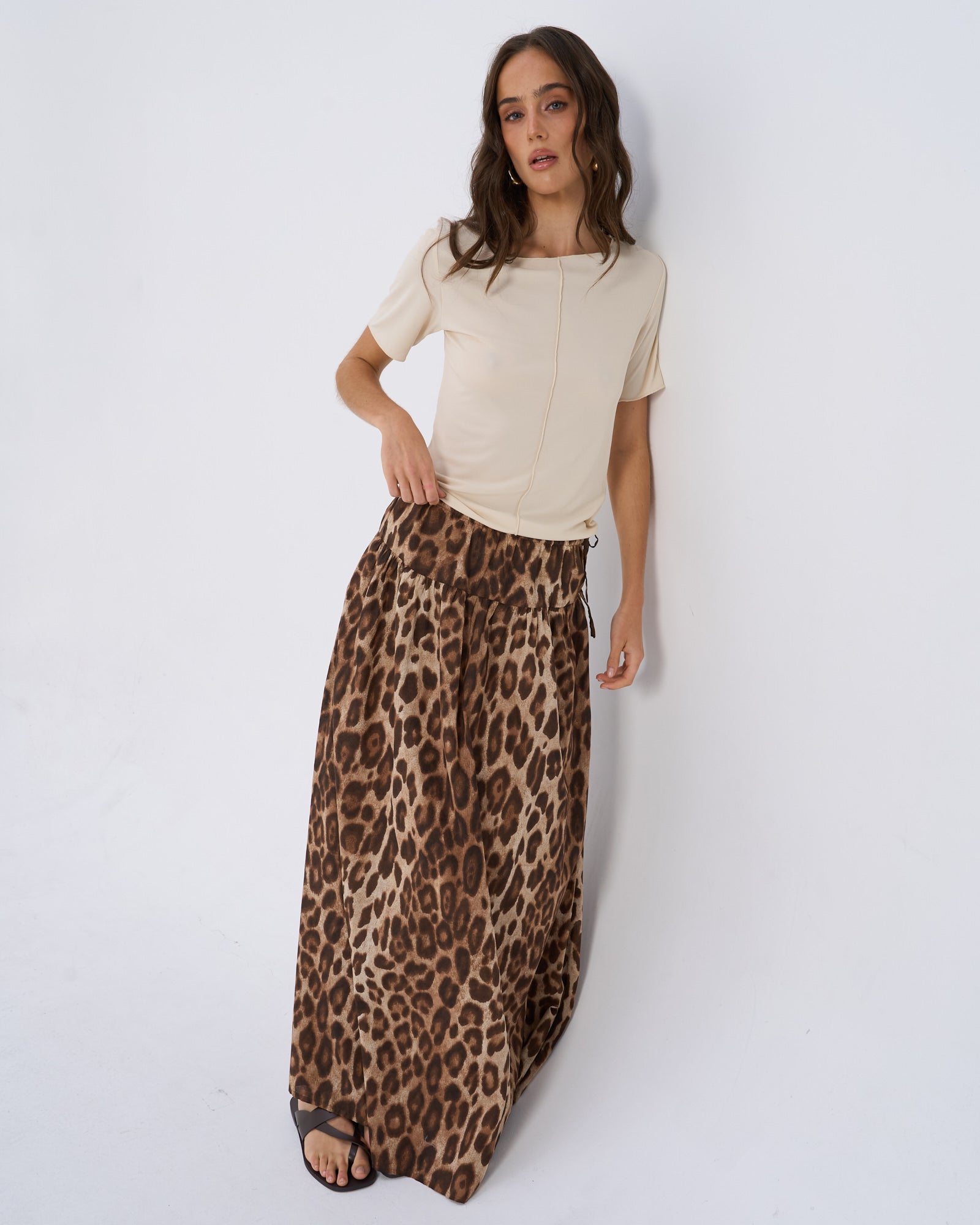 VMROXANNE LEOPARD MAXI SKIRT